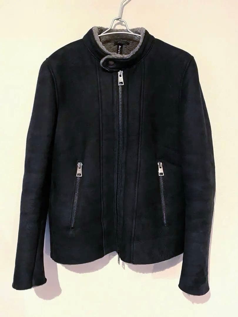 【極暖 高級◎】DACUTE リアルムートン ライダースジャケット イタリア製