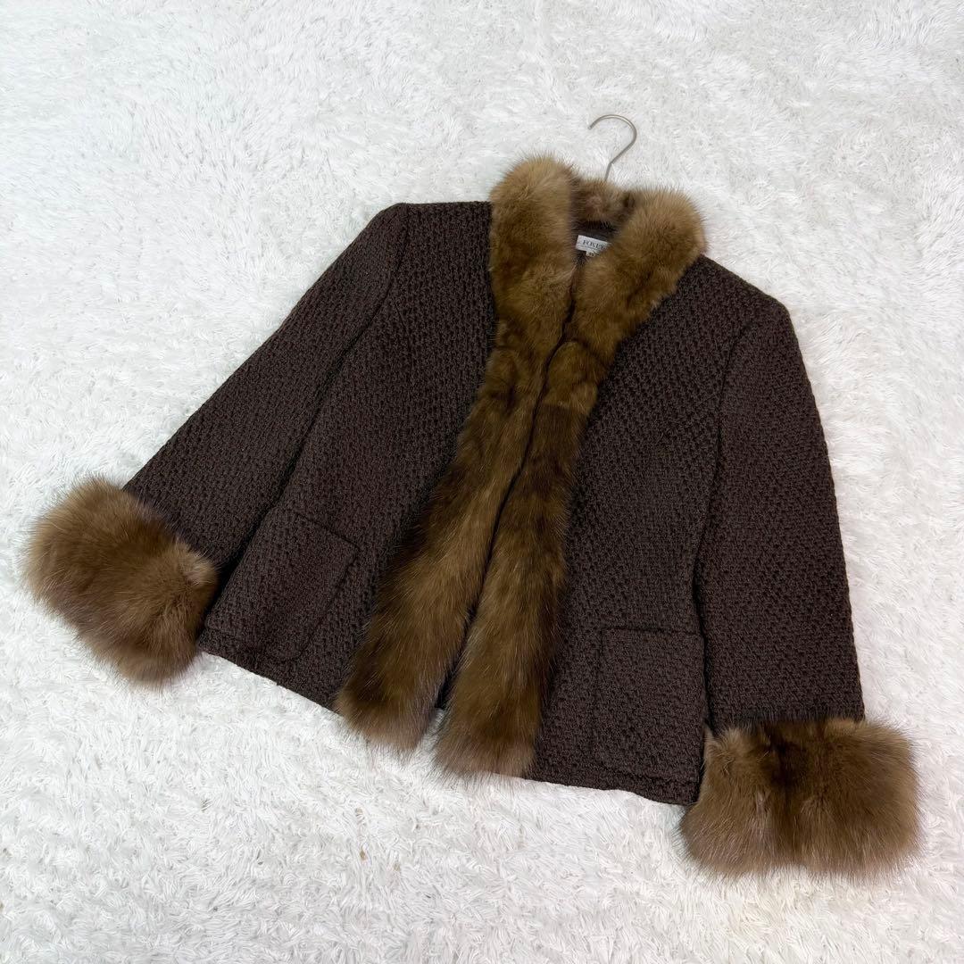 FOXEY セーブル ニット ジャケット デザイン◎ ふわふわ