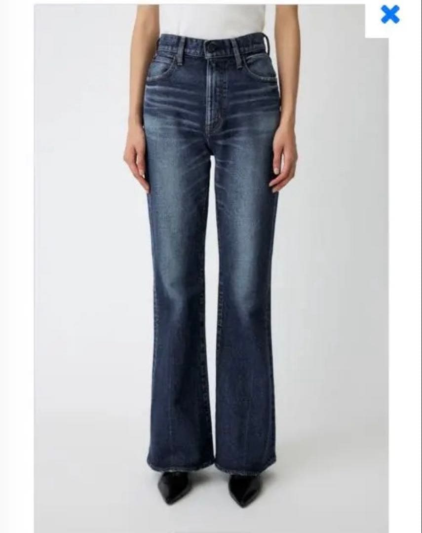 MOUSSY MVS D/BLU FLARE 試着のみ