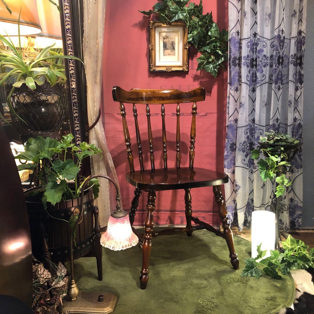 Sale L２　80’s ヴィンテージ ウィングバッグ　スピンドルチェア