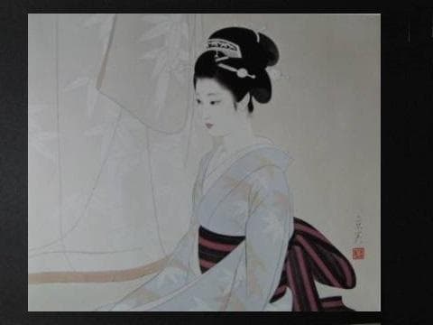 志村立美、【嫁ぐ日】、希少な大判額装用画集より、美品、新品額装付 日本画・掛軸/木版画 美人画の買取実績｜美術品・骨董品買取こたろう