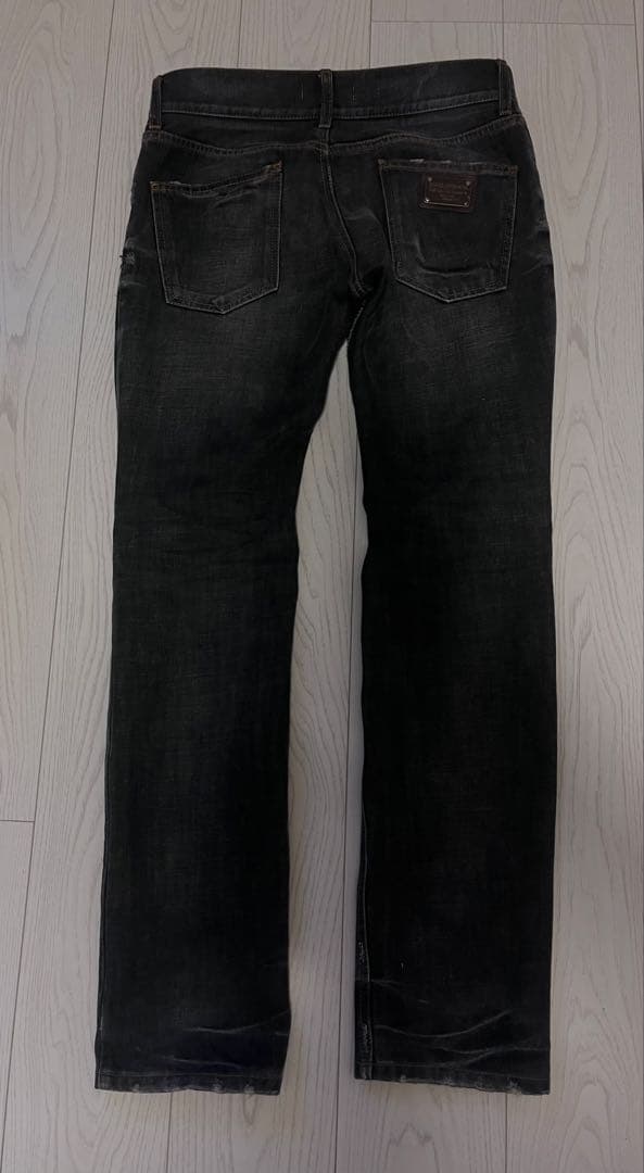 “Dolce & Gabbana” Straight Black Denim shalom harlow and brandi quinones for versace ss1995 #shalomharlow