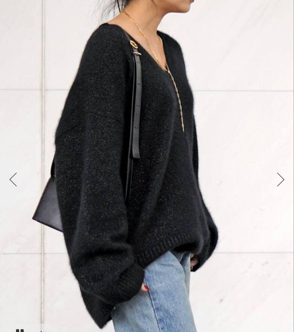 AP STUDIO フォックス ブレンドラメVネックプルオーバー