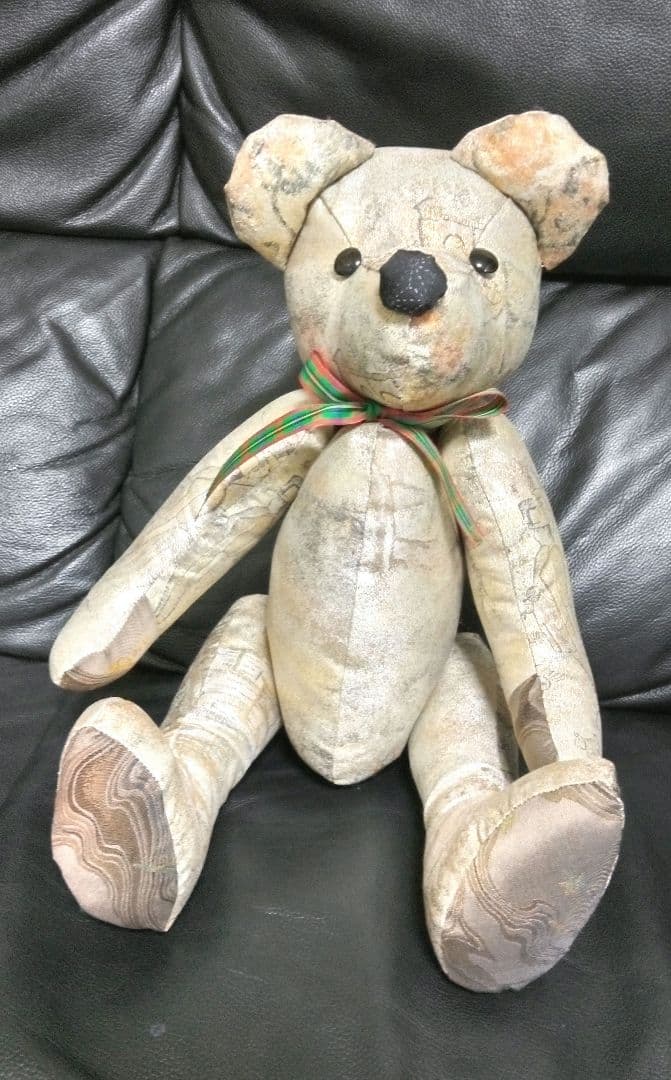 テディベア　西陣織　正絹　ぬいぐるみ　希少　一点もの　ヴィンテージ