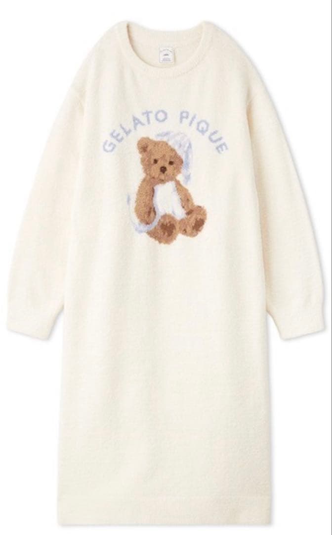 i*u様 gelato pique GOOD NIGHT BEAR ジャガードワ ジェラートピケ gelato pique GOOD NIGHT BEAR ジャガードワンピース