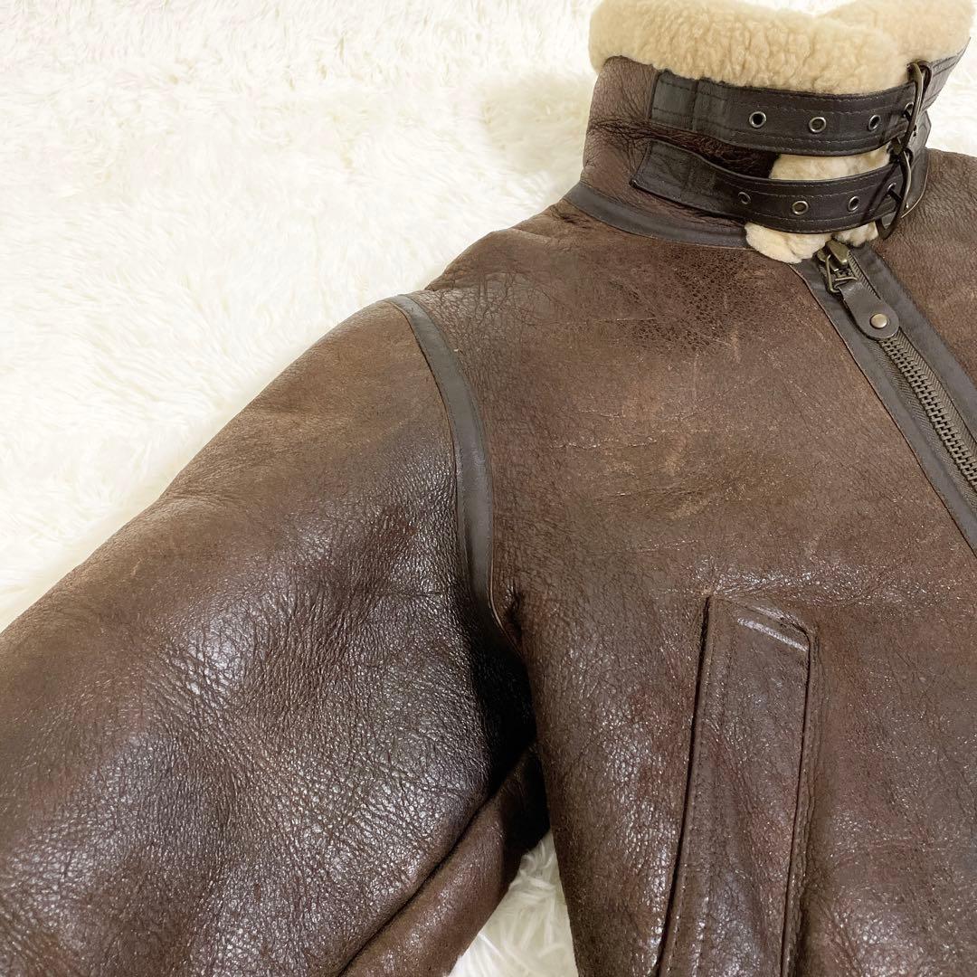 ドッグファイト フライトジャケット リアルムートン B-3 肉厚 シープ