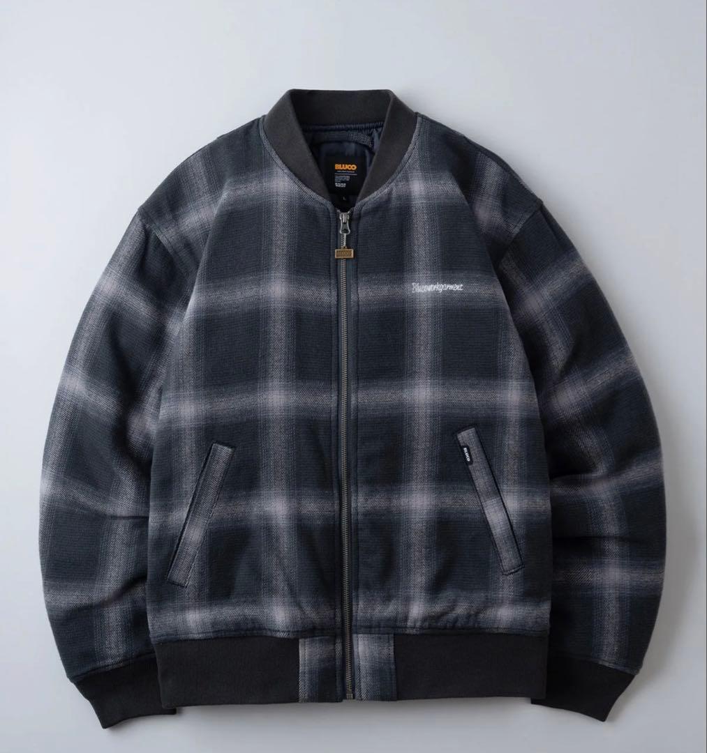 ブルコOMBRE CHECK BOMBER JACKET (BLK)L