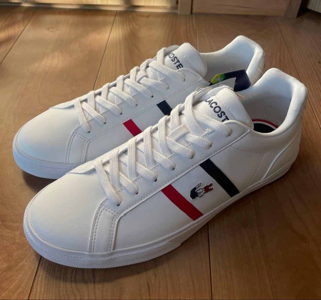 新品未使用　LACOSTE ラコステ　レザー　ホワイトスニーカー　メンズ LACOSTE（ラコステ） メンズ レザー スニーカー LACOSTE POWERCOURT
