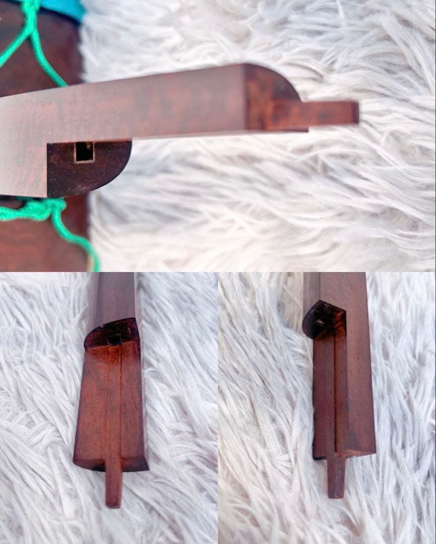 希少】長唄三味線 三味線 細棹 紅木 銀細 綾杉胴 皮破れなし トチ