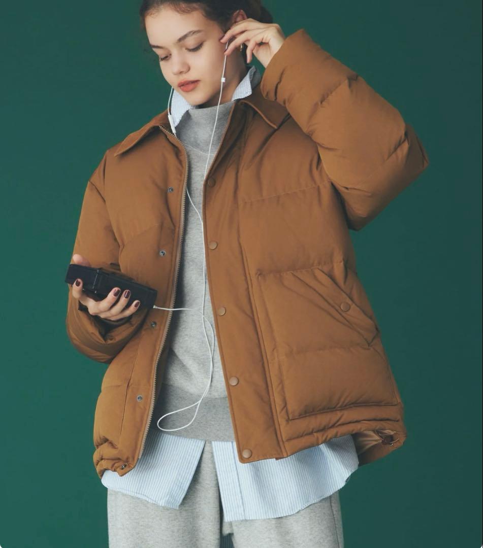 シンゾーン　スエードカラーダウンジャケット　キャメル　36