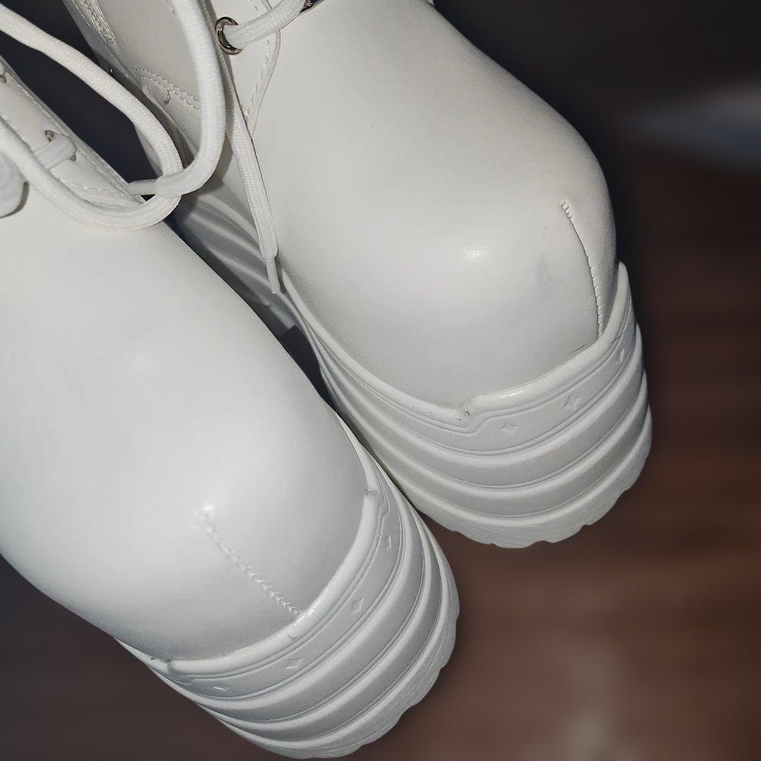 コスプレ 男装 厚底 ブーツ 白 ホワイト シークレットブーツ タオバオ