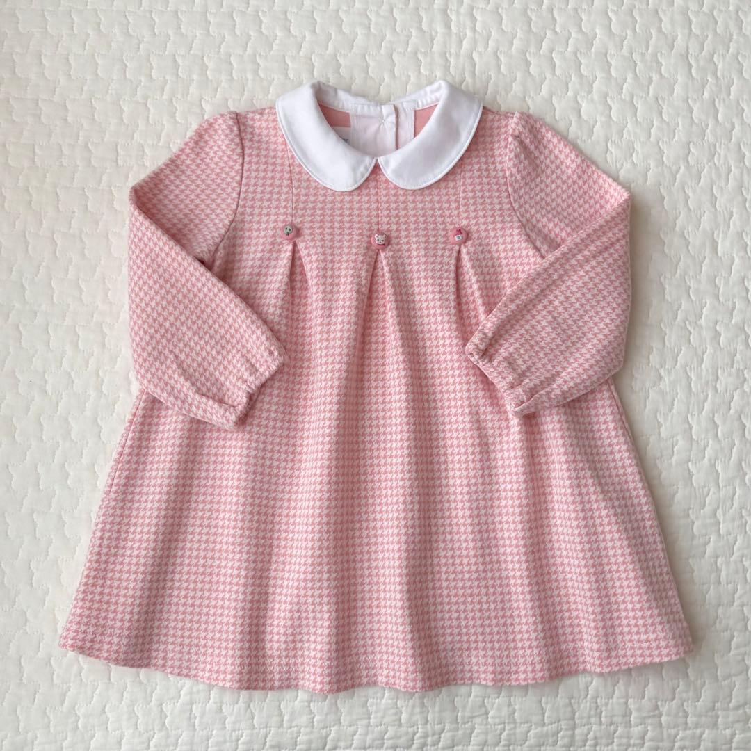 ポルポル　ファミリア　千鳥格子　ワンピース　ピンク　80 他２点