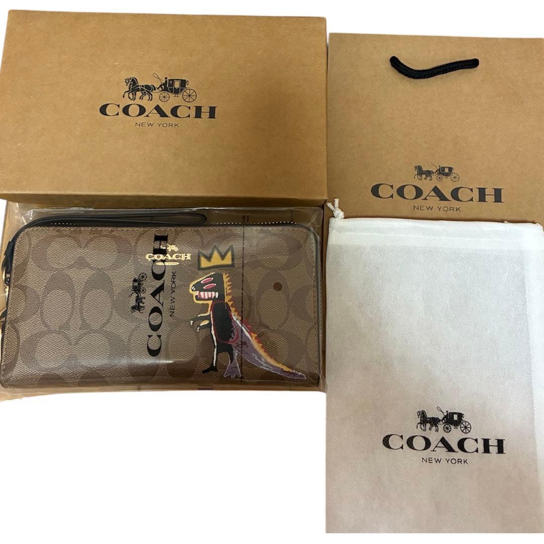✨新品未使用✨COACH バスキアコラボ 恐竜長財布 シグネチャー 限定