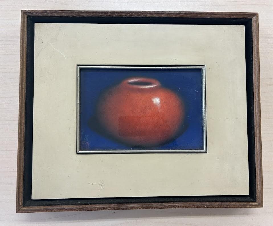 購入前確認　絵画　赤いつぼ　美術品　芸術　アート　絵　241205+03