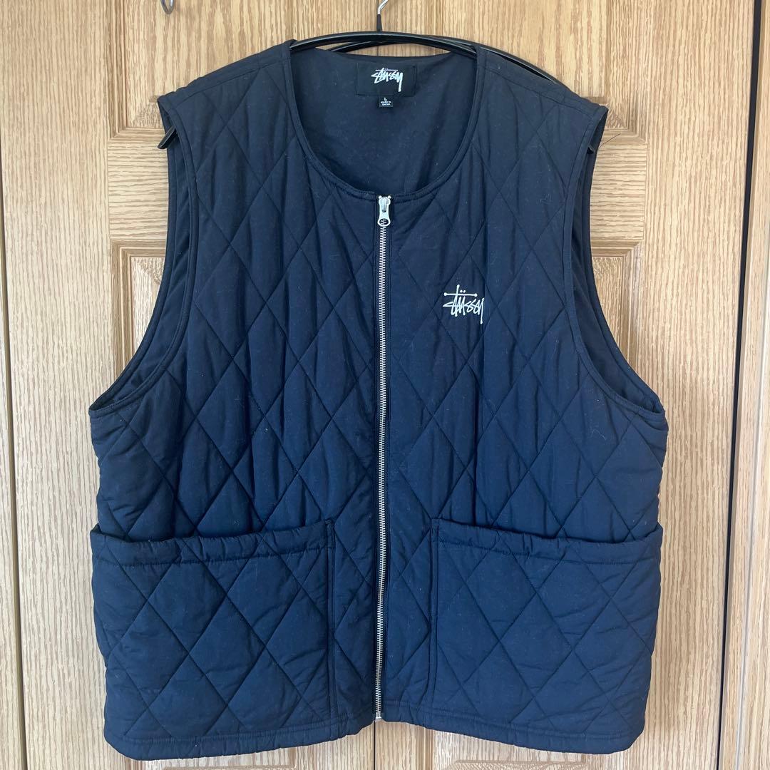 stussy キルティングベスト black - メルカリ
