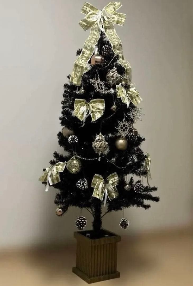 LED クリスマスツリー　150cm ゴールド　ブラック　ツリー