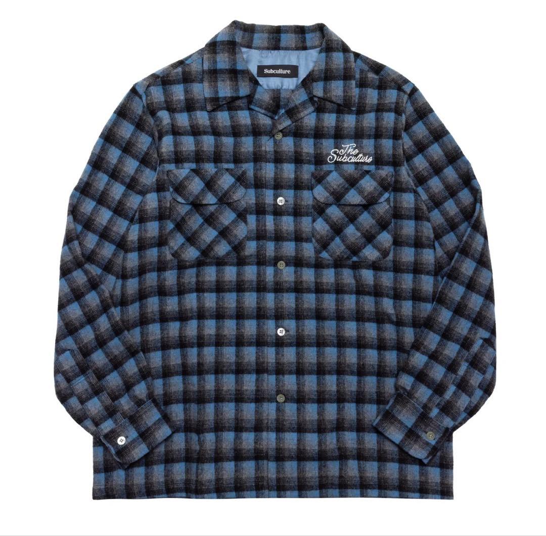 SC サブカルチャー ウールチェックシャツ シャドーチェックブルー 3 WOOL CHECK SHIRT / BLUE – SC WEB STORE