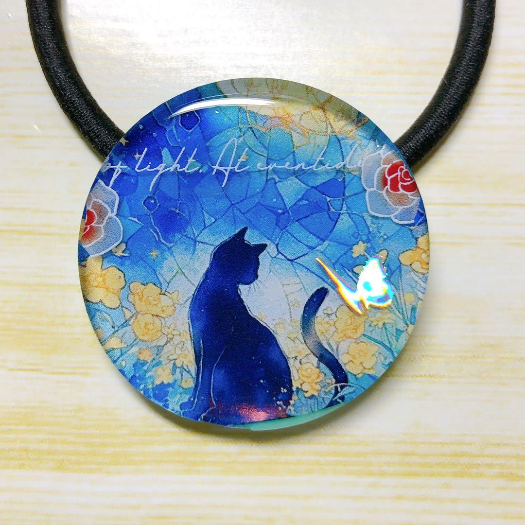 NO 347 レジンヘアゴムブローチハンドメイド猫ちゃん