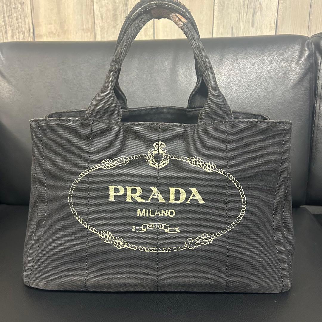 【正規品】PRADA カナパ ミニトートバッグ/ブラック/サイズS/傷あり