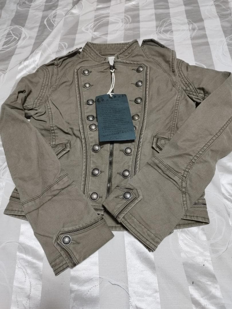 【goa】ミリタリージャケット　カーキ　XS(Free) セール】 ミリタリースタンドカラージャケット （ミリタリージャケット