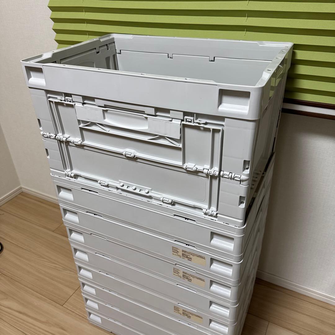 無印良品 折りたたみコンテナ 窓付 ホワイトグレー 50L 5個セット おまけ②