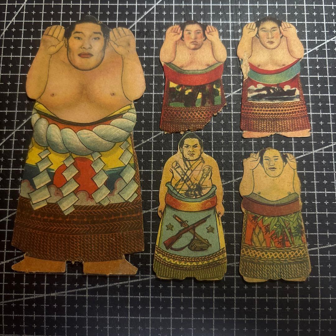 大相撲力 相撲人形 レア めんこ 面子 5枚セット