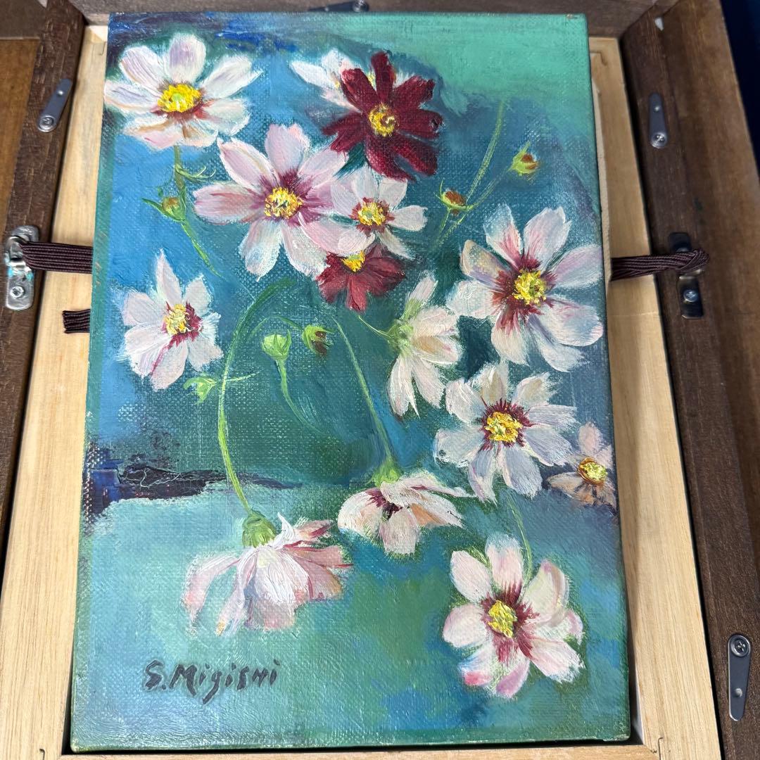 絵画 三岸節子 花 静物画 油絵 油彩 直筆 サイン入り - メルカリ