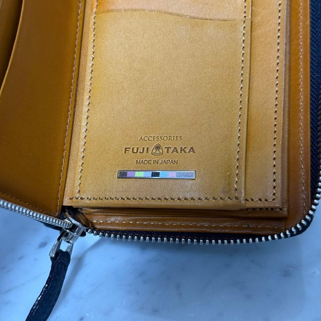 FUJITAKA ACCESSORIES フジタカ 長財布 ネイビー 本革 - メルカリ
