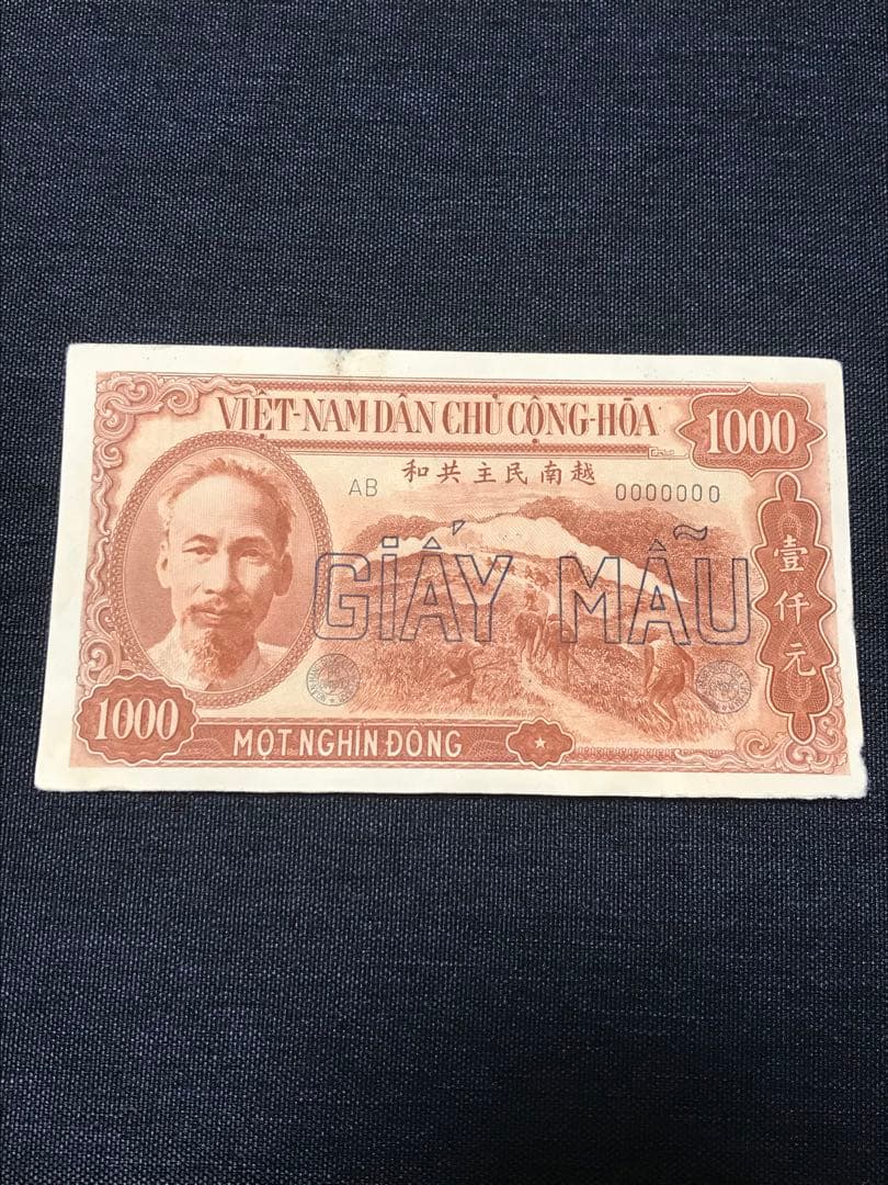 1951年 ベトナム 1000ドン 見本ベトナム紙幣　ベトナムドン　ベトナムお金