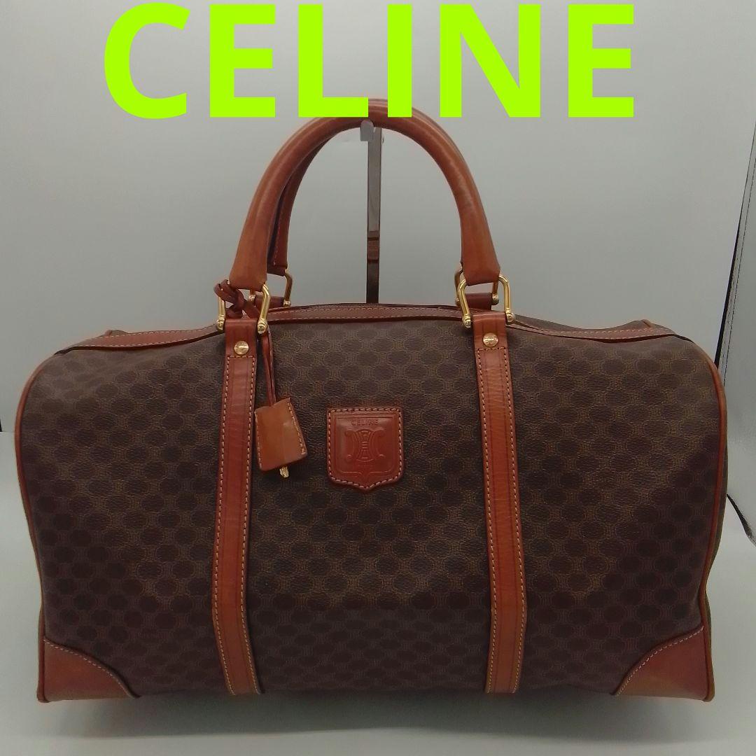 JH54 セリーヌ マカダム ボストンバッグ ゴールド金具 トリオンフ