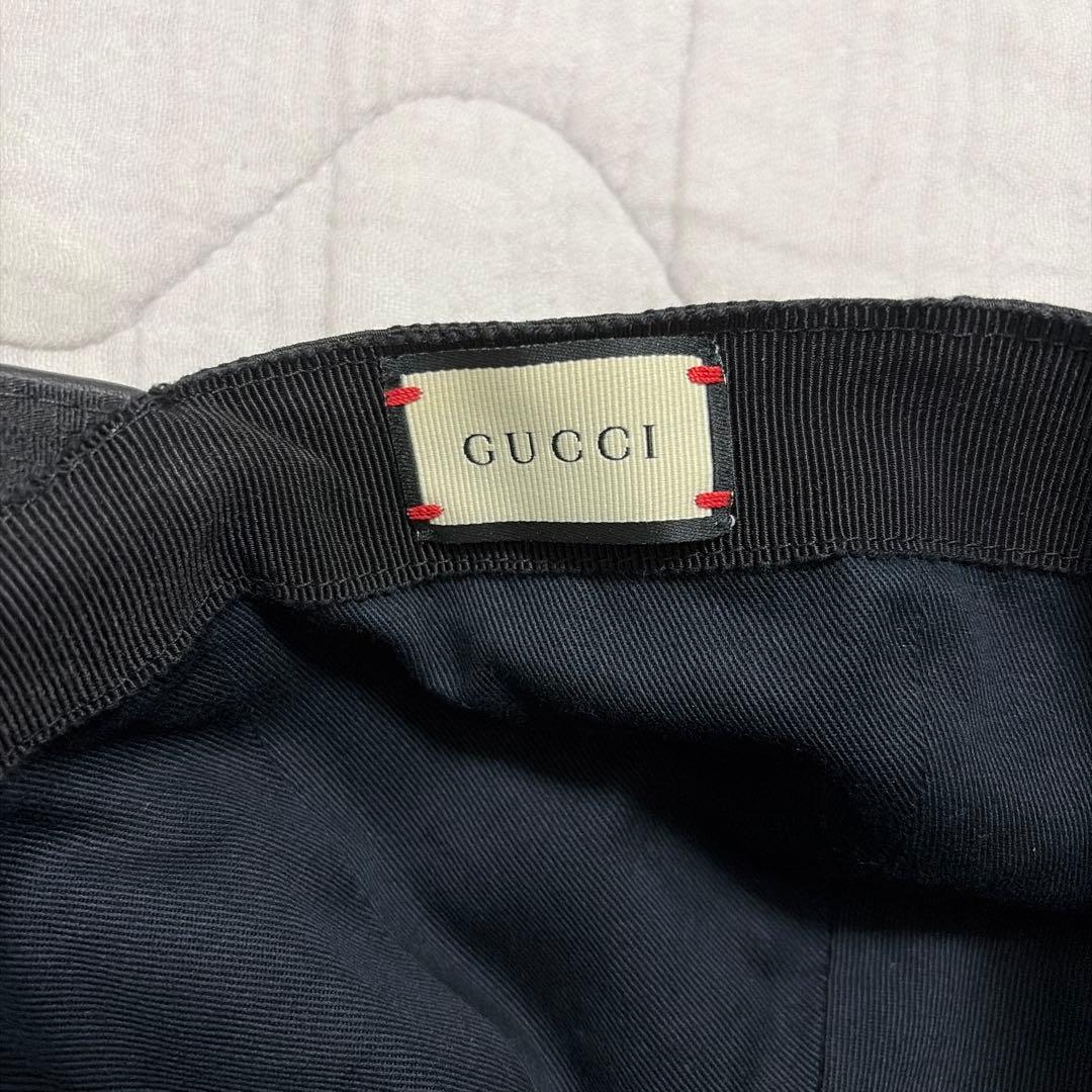 GUCCI キャップ 黒 GGパターン - メルカリ