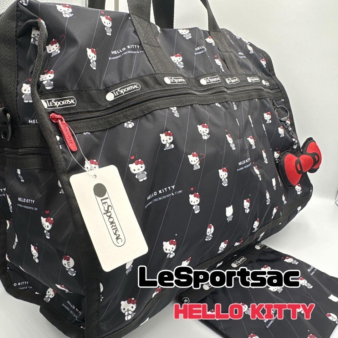 レスポートサックハローキティボストンバッグ旅行用バッグリボン& ポーチ付き