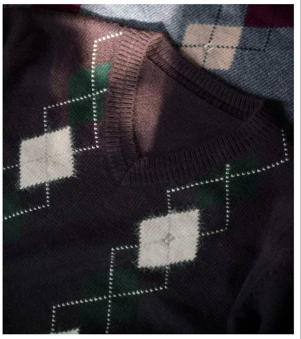 H Logo Argyle Knit Pullover espresso S - メルカリ