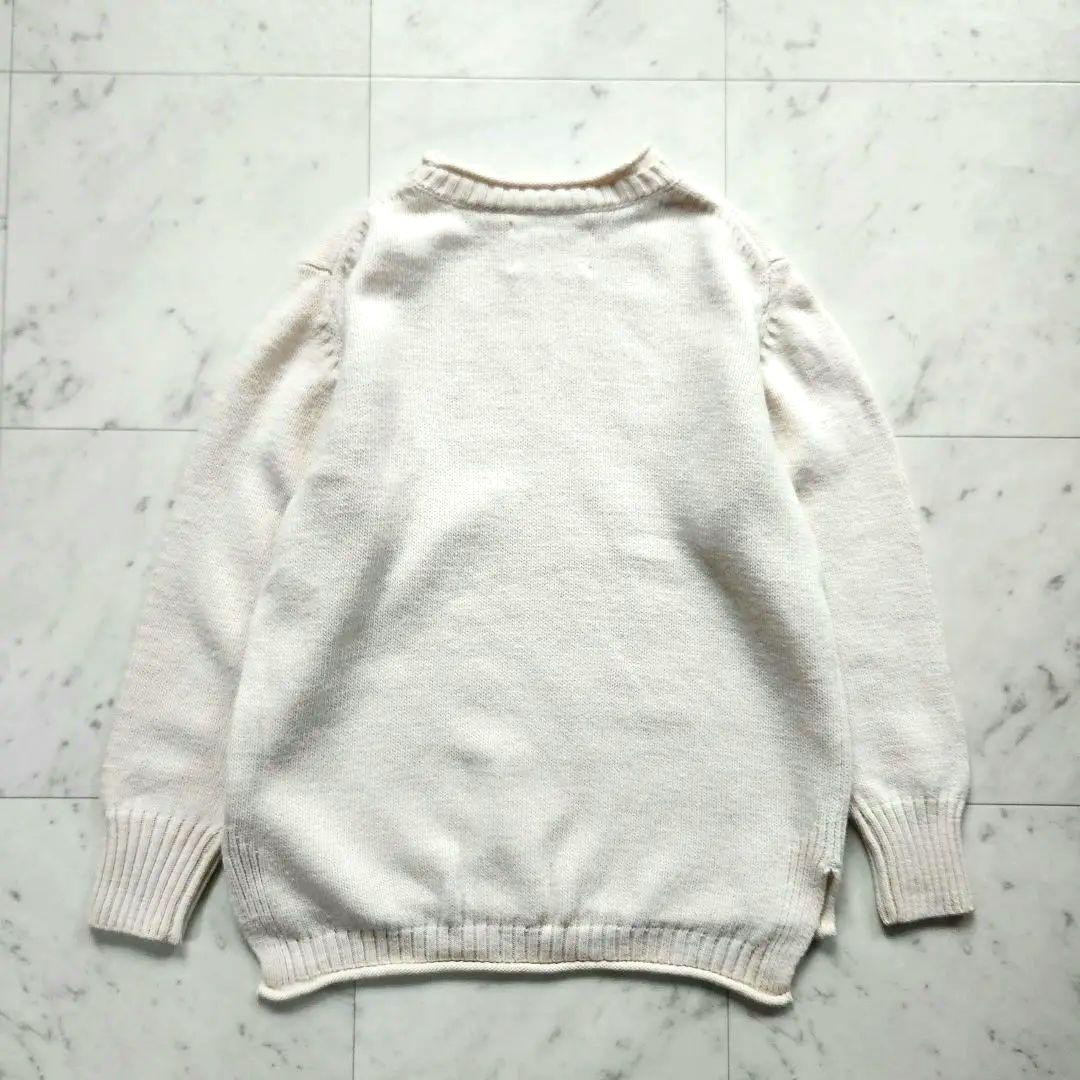 美品 MHL. ニット セーター ウール100% オフホワイト 白 ゆったりめ