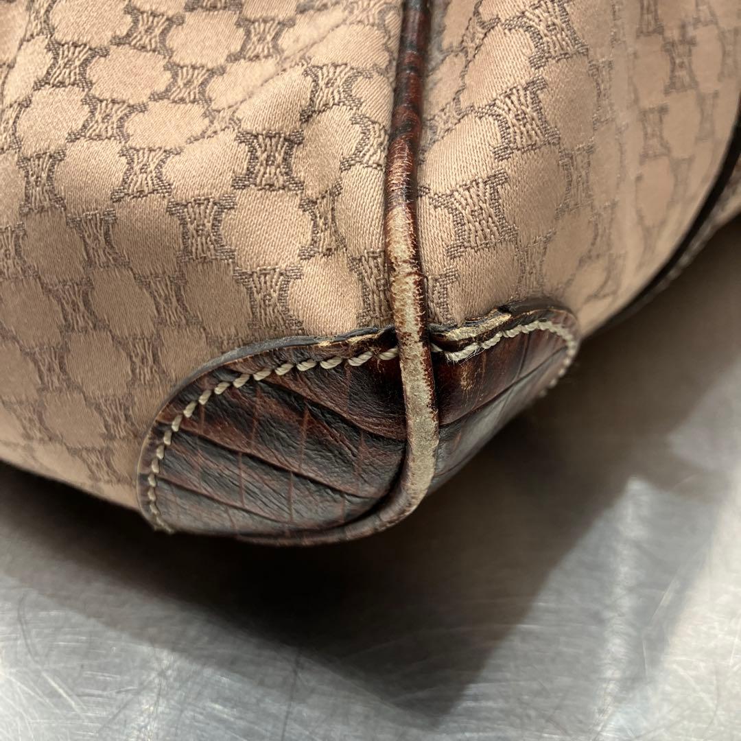 CELINE セリーヌ ボストンバッグ ピンクベージュ キャンバス 保存袋付き