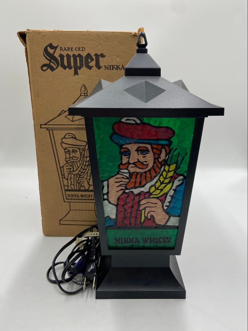 【昭和レトロ】ニッカウヰスキー Super NIKKA ステンドランタン ニッカウヰスキーのステンドランタン Super NIKKA ブラックニッカ