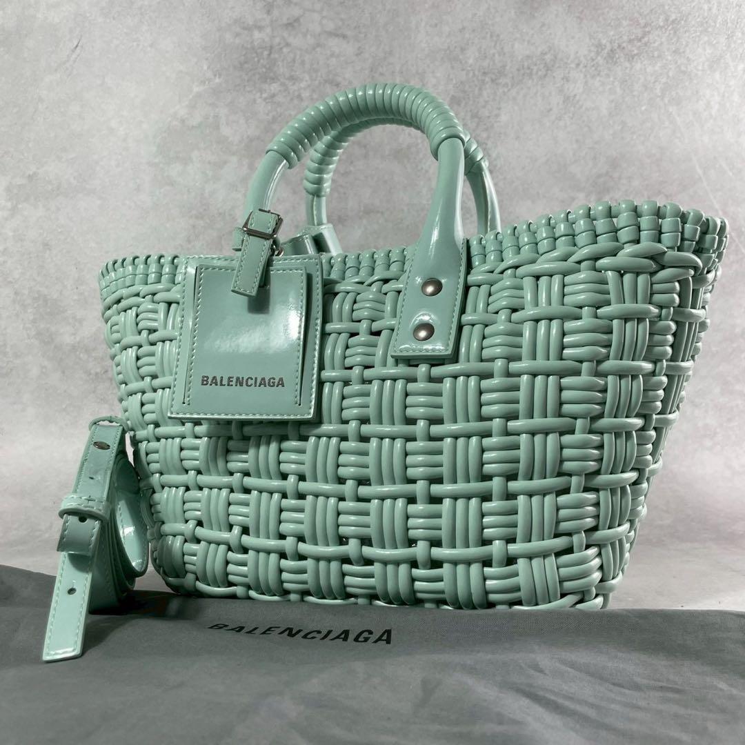 極美品】バレンシアガ ハンドバッグ 2way ビストロ XS レザー 水色