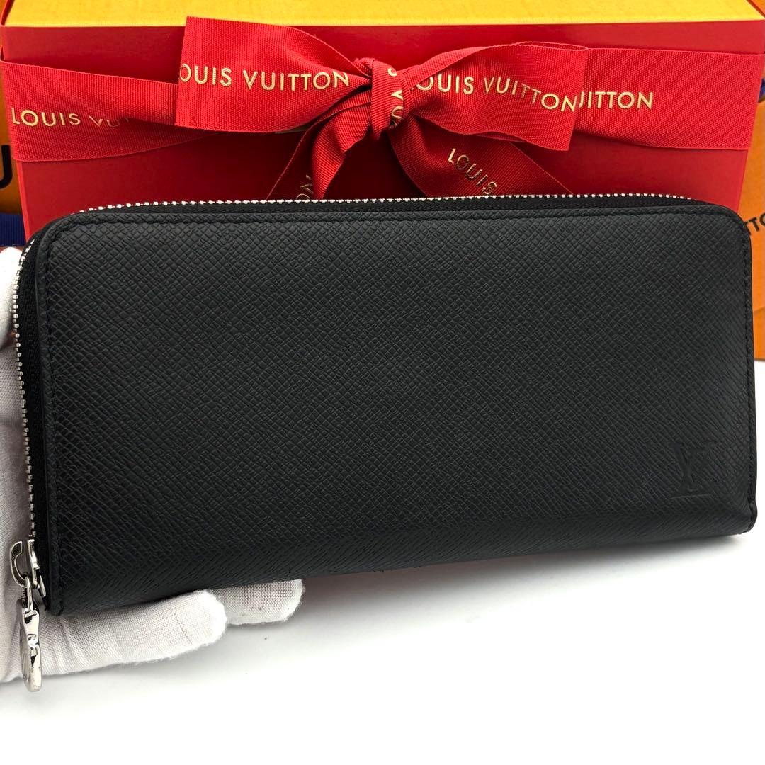 ☆美品☆箱付☆ルイヴィトン 長財布 タイガ ジッピーウォレット ホリゾンタル 黒