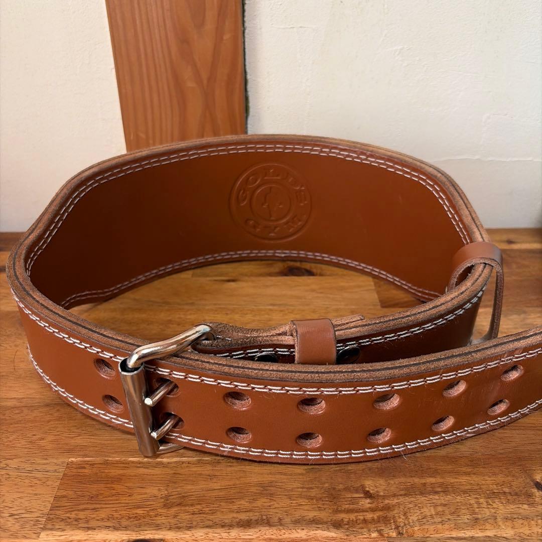 GOLD'S GYM レザー パワーベルト ブラウン Mサイズ - メルカリ