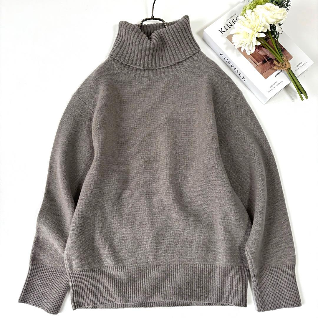 【美品】ドゥーズィエムクラス ミドルゲージタートルニット セーター F