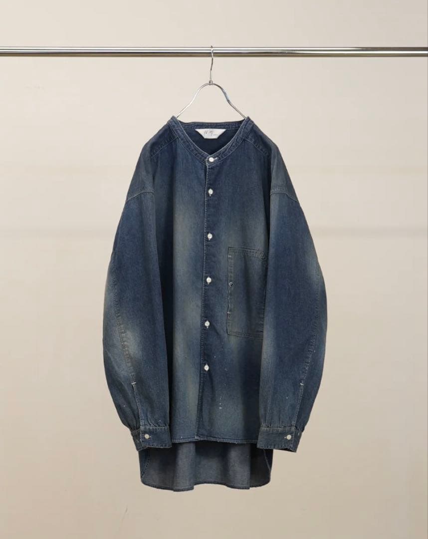 ANCELL 26ss DENIM BAND COLLAR SHIRTサイズ3