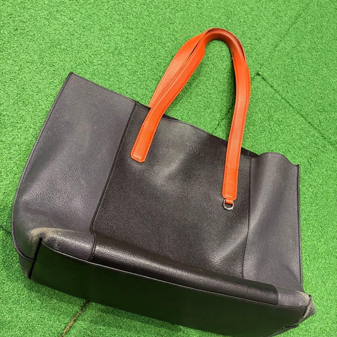 TODS 希少！メンズ　レザートートバッグ　ブラック　オレンジ　中古品