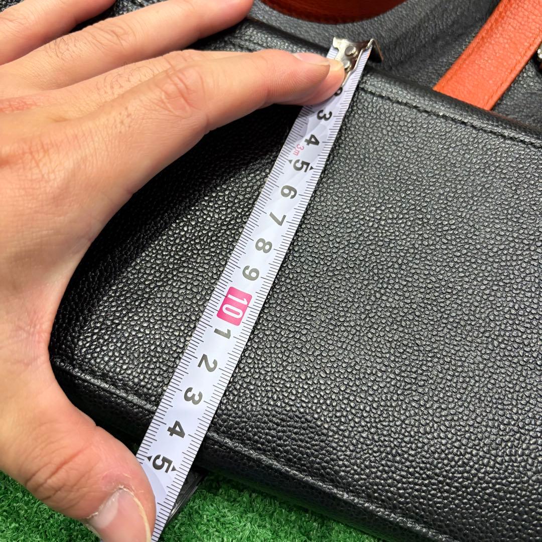 TODS 希少！メンズ レザートートバッグ ブラック オレンジ 中古品