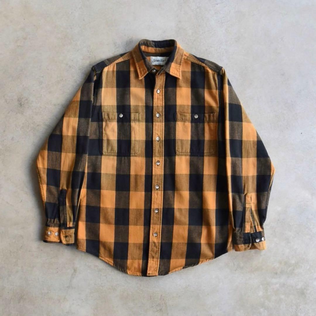 90s ST.JOHNSBAY セントジョンズベイ ブロックチェックネルシャツ 1990s. st.johh's bay heavy flannel shirt 「セントジョンズベイ