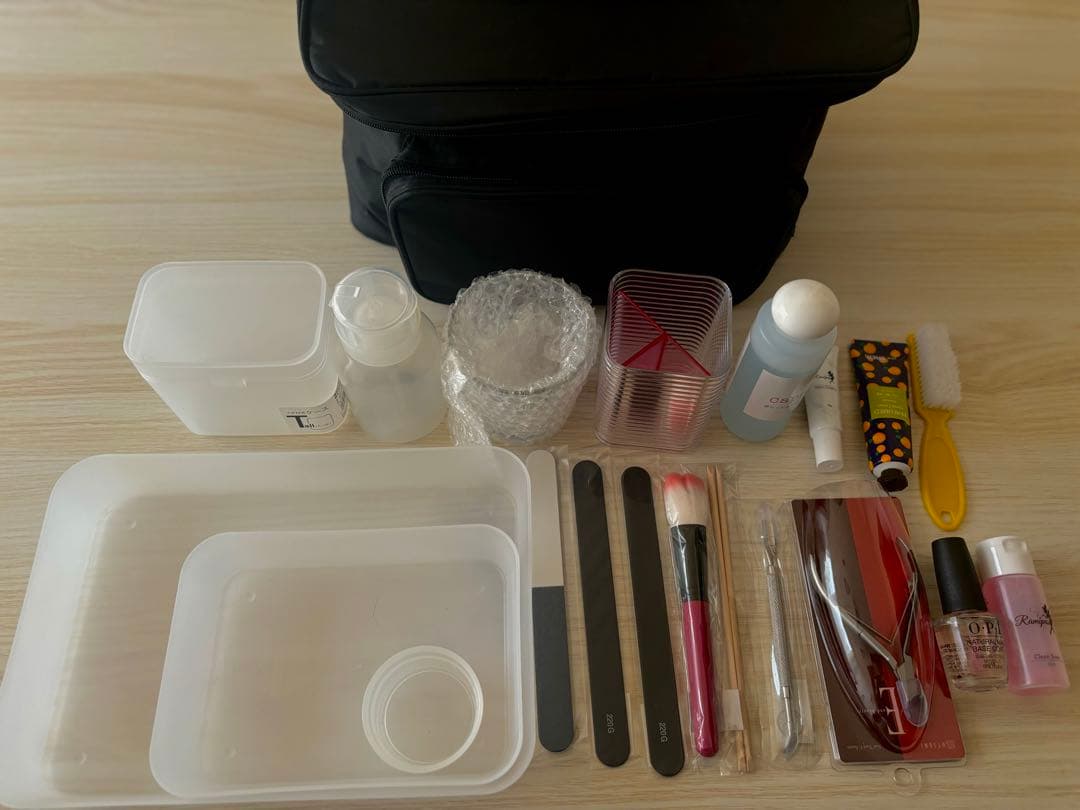 ネイルアート用品セット 黒バッグ付き