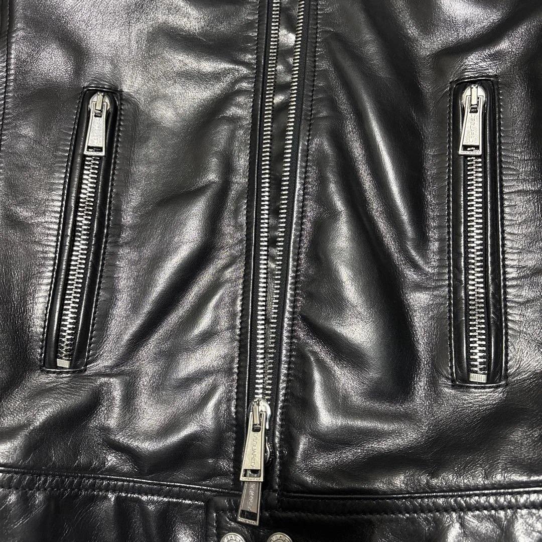 chocoleeel様専用ディースクエアード黒のレザーシングルライダースJK