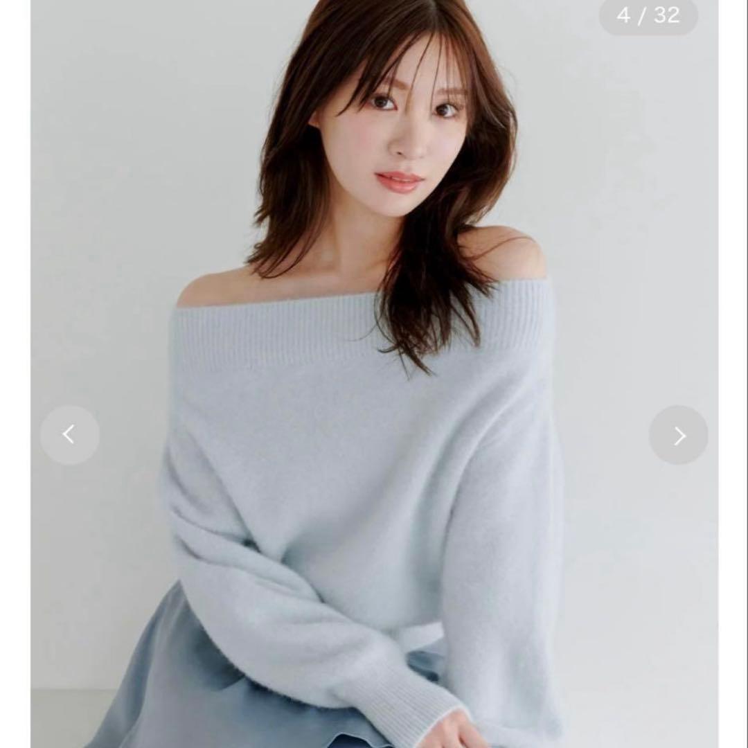 snidelフォックスアルパカオフショルプルオーバー