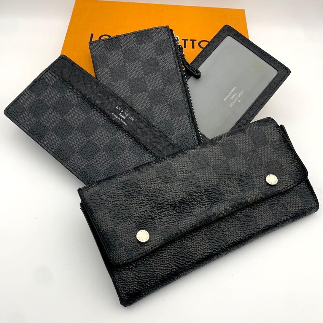 鑑定済み ルイヴィトン ロン モデュラブル 財布 ダミエグラフィット 4点セット