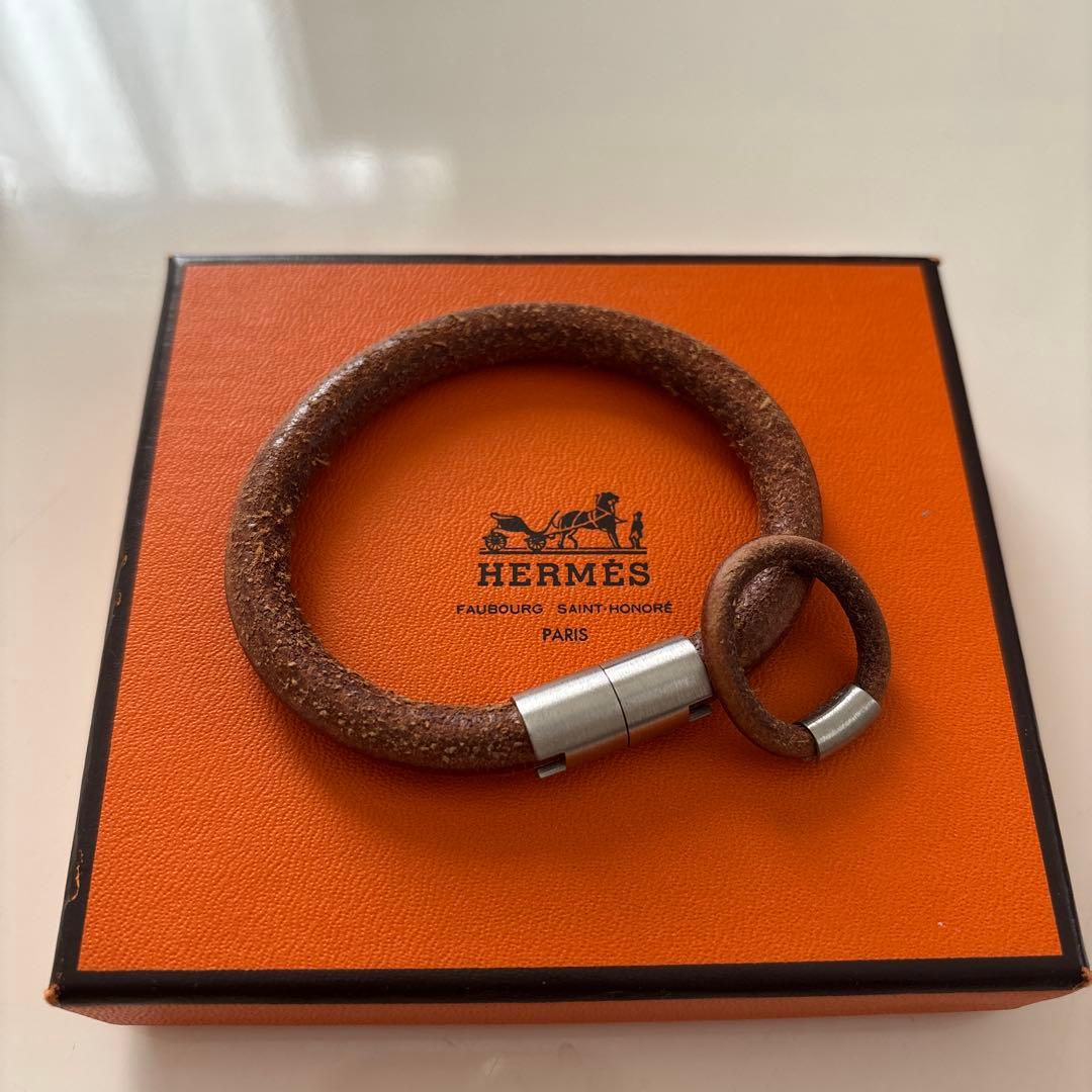 希少廃盤 HERMES エルメス IOTAレザーバングル 藤原ヒロシ