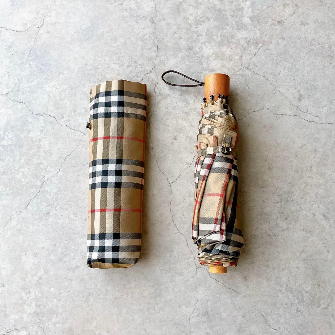 BURBERRY バーバリー 折りたたみ傘 ノバチェック柄 美中古品
